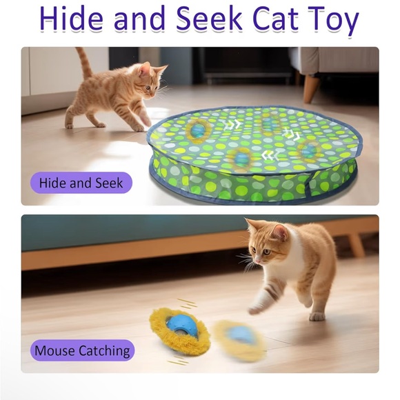 NIB Interactive Cat Toy Rolling Ball Motion Activated Chirping with Hide & Seek - Picture 4 of 9